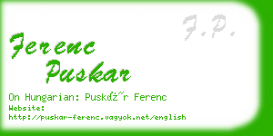 ferenc puskar business card